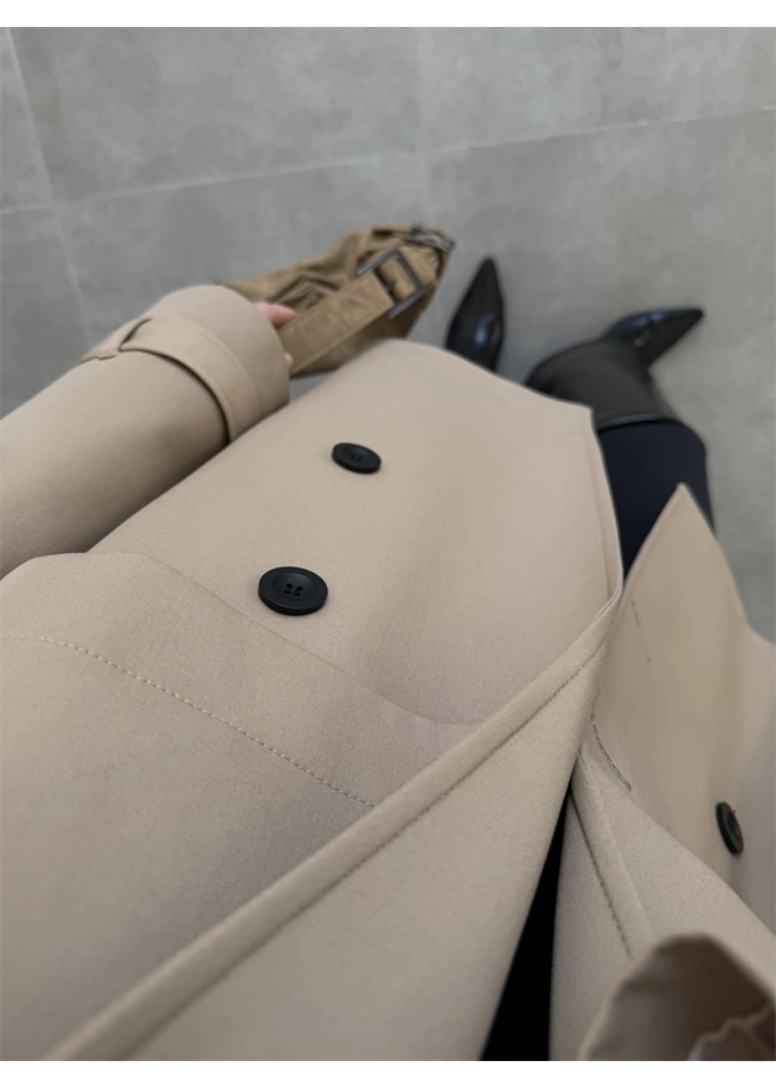 Rose Oversize Kuşaklı Camel Trençkot