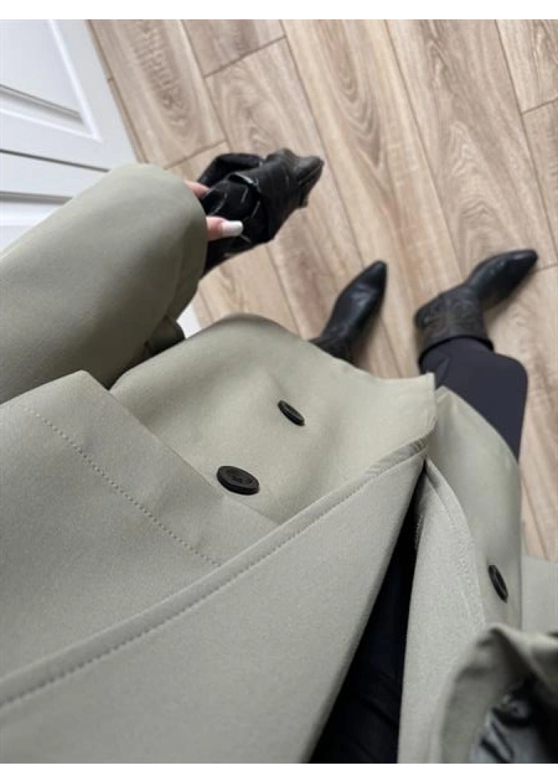 Rose Oversize Kuşaklı Haki Trençkot