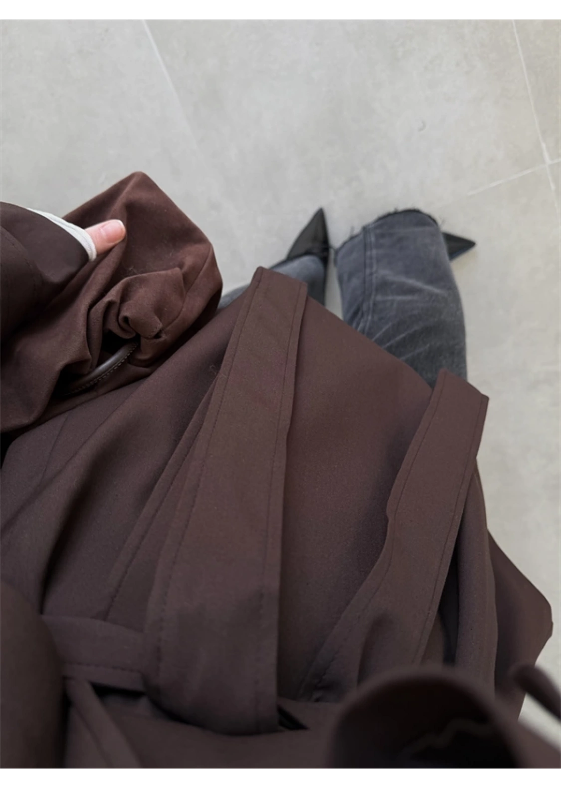 Rose Oversize Kuşaklı Kahve Trençkot