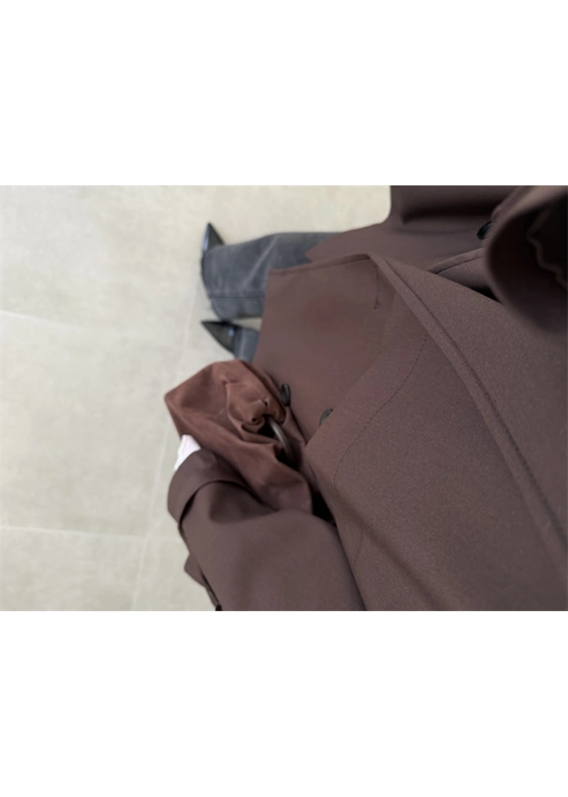 Rose Oversize Kuşaklı Kahve Trençkot