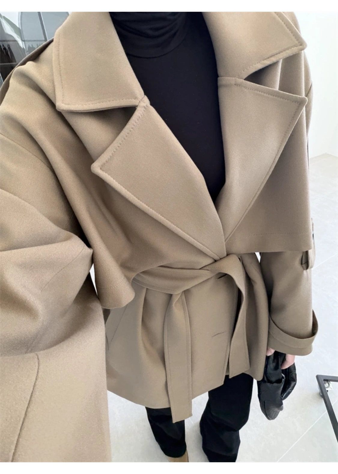 Rose Oversize Kuşaklı Karamel Trençkot