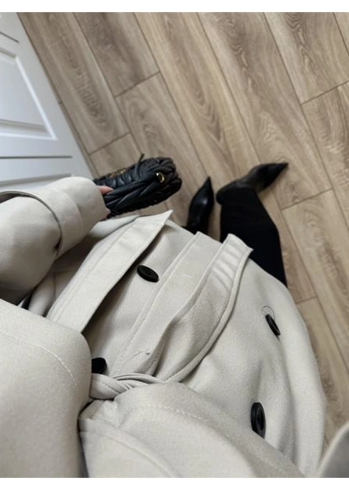 Rose Oversize Kuşaklı Taş Trençkot