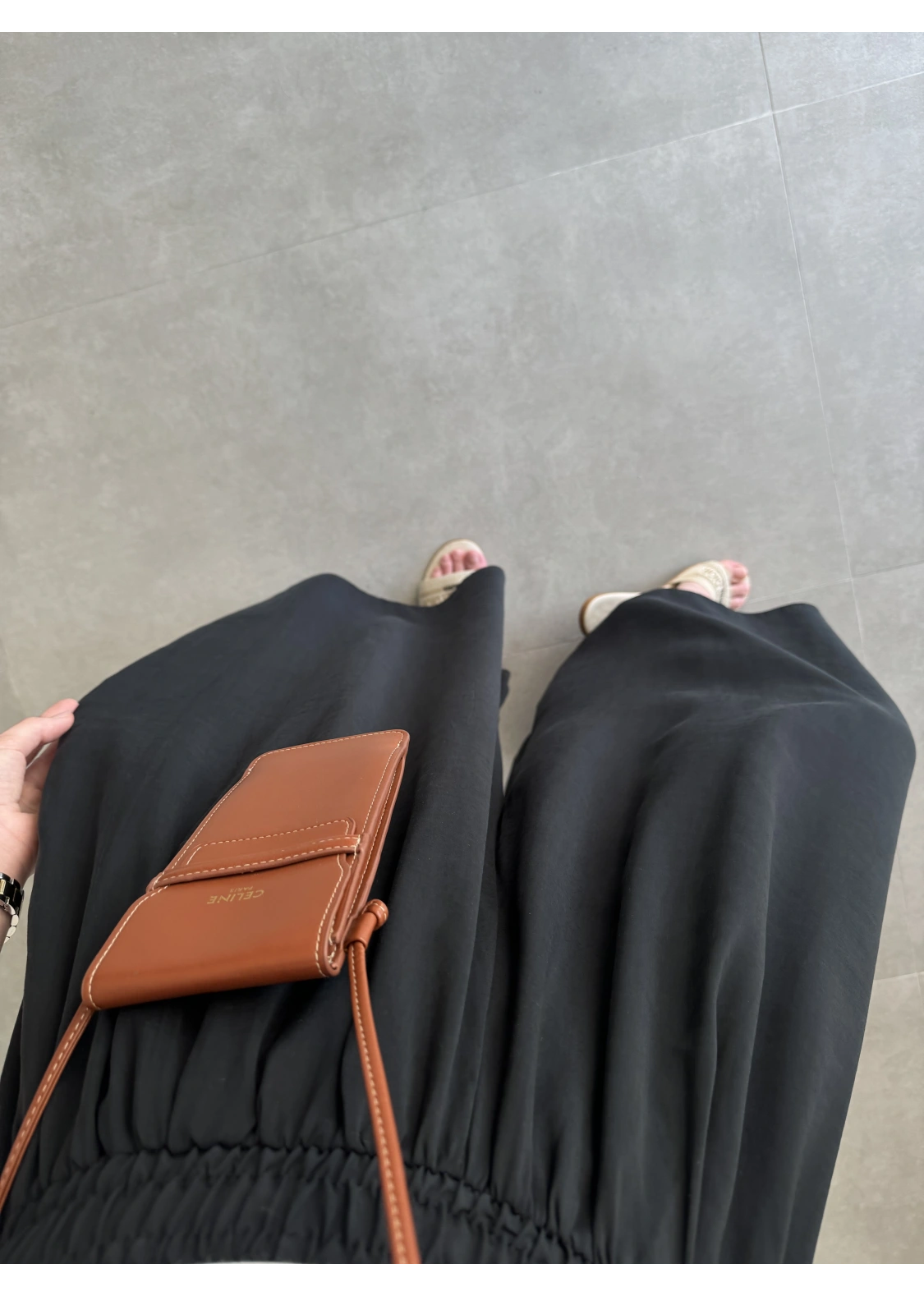Rove Tensel Beli Lastikli Siyah Etek Pantolon