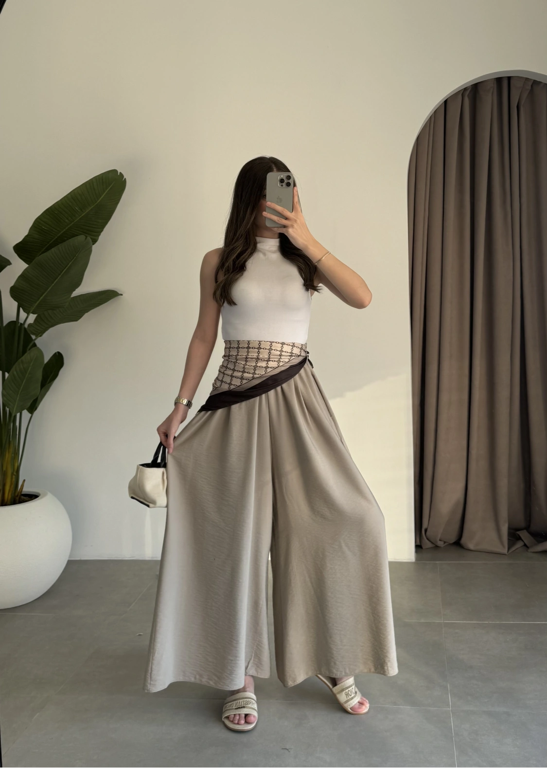 Rove Tensel Beli Lastikli Vizon Etek Pantolon