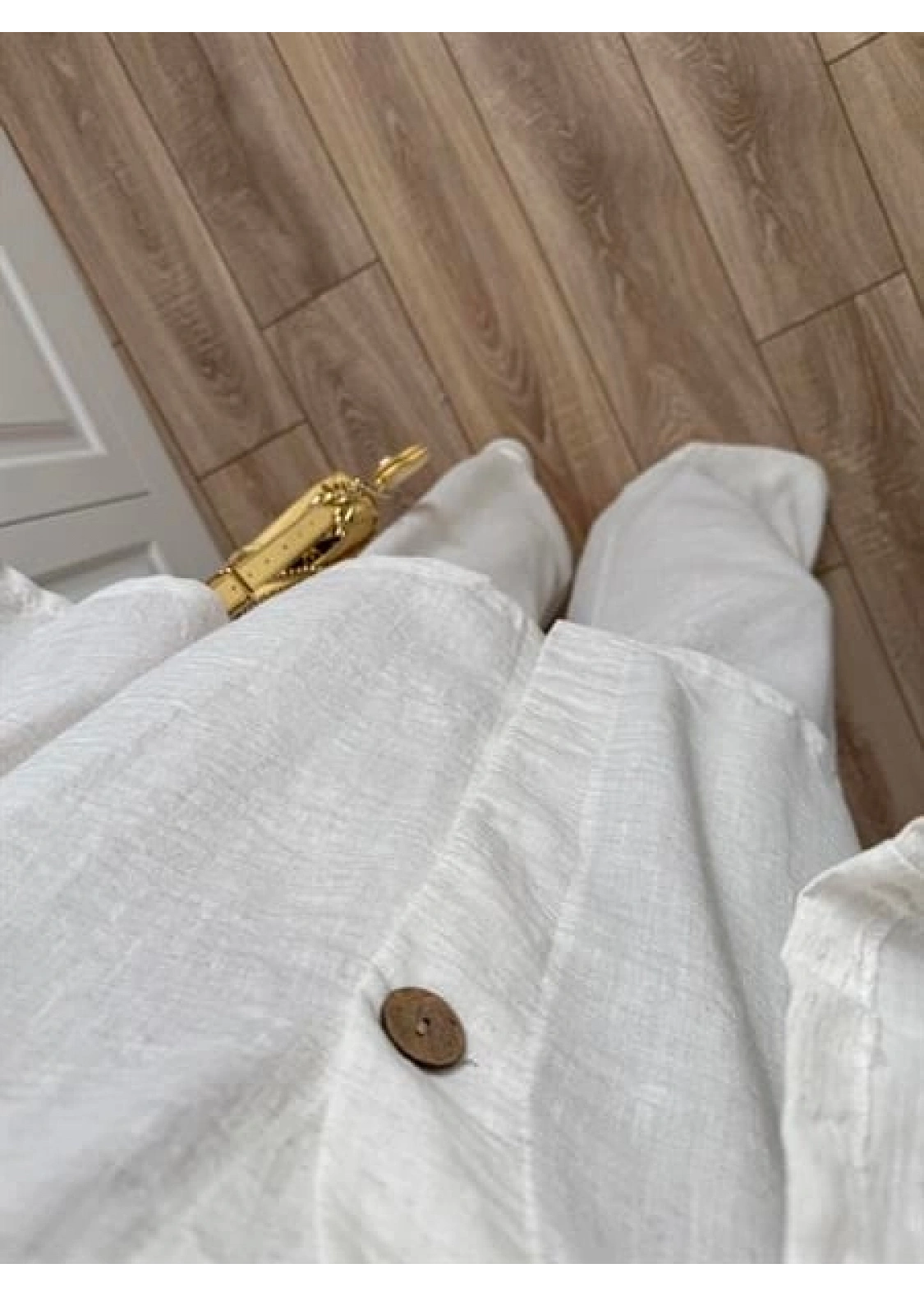 Sandro Tek Düğmeli Keten Palazzo Ekru Takım