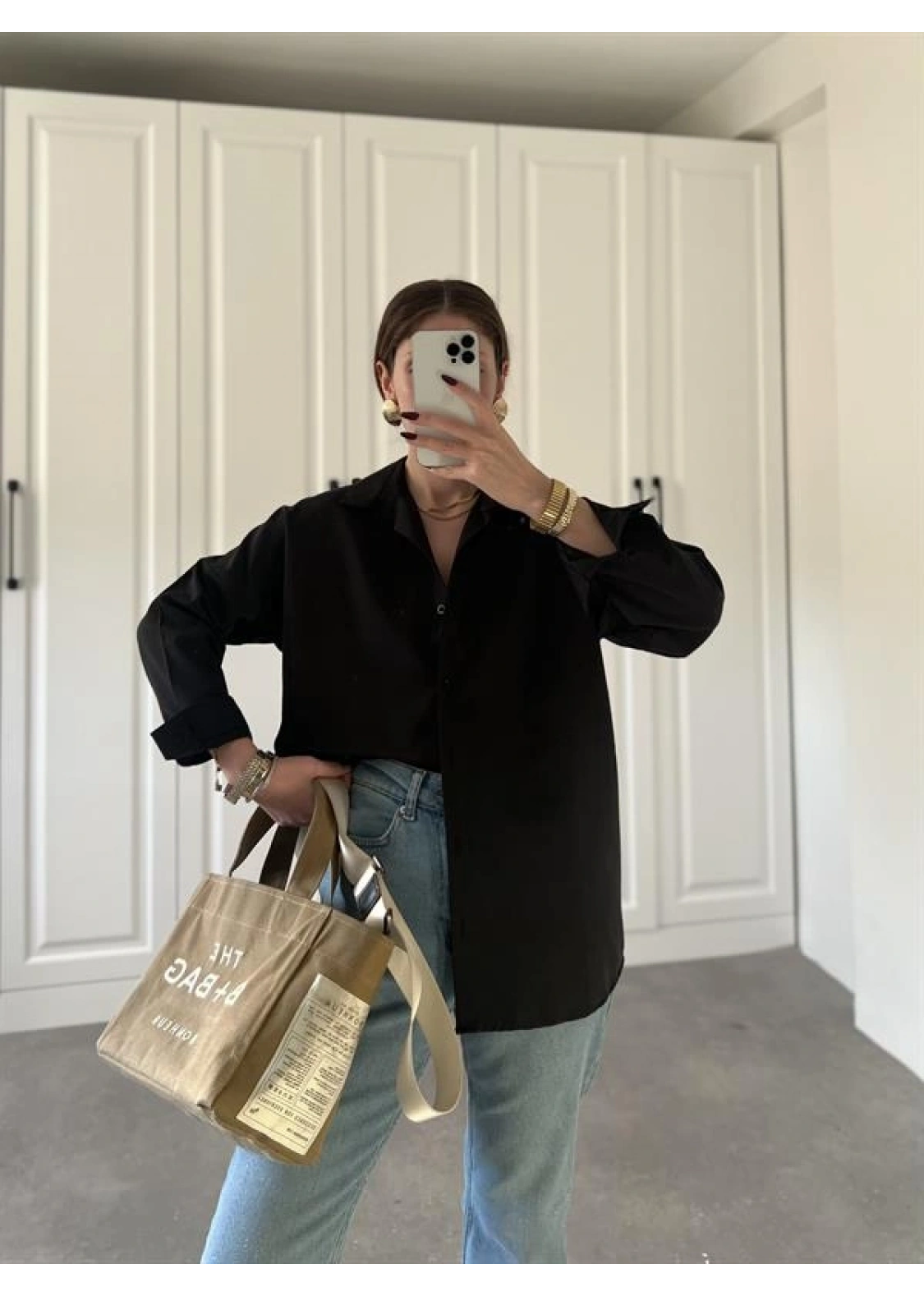 Siyah Basic Poplin Gömlek