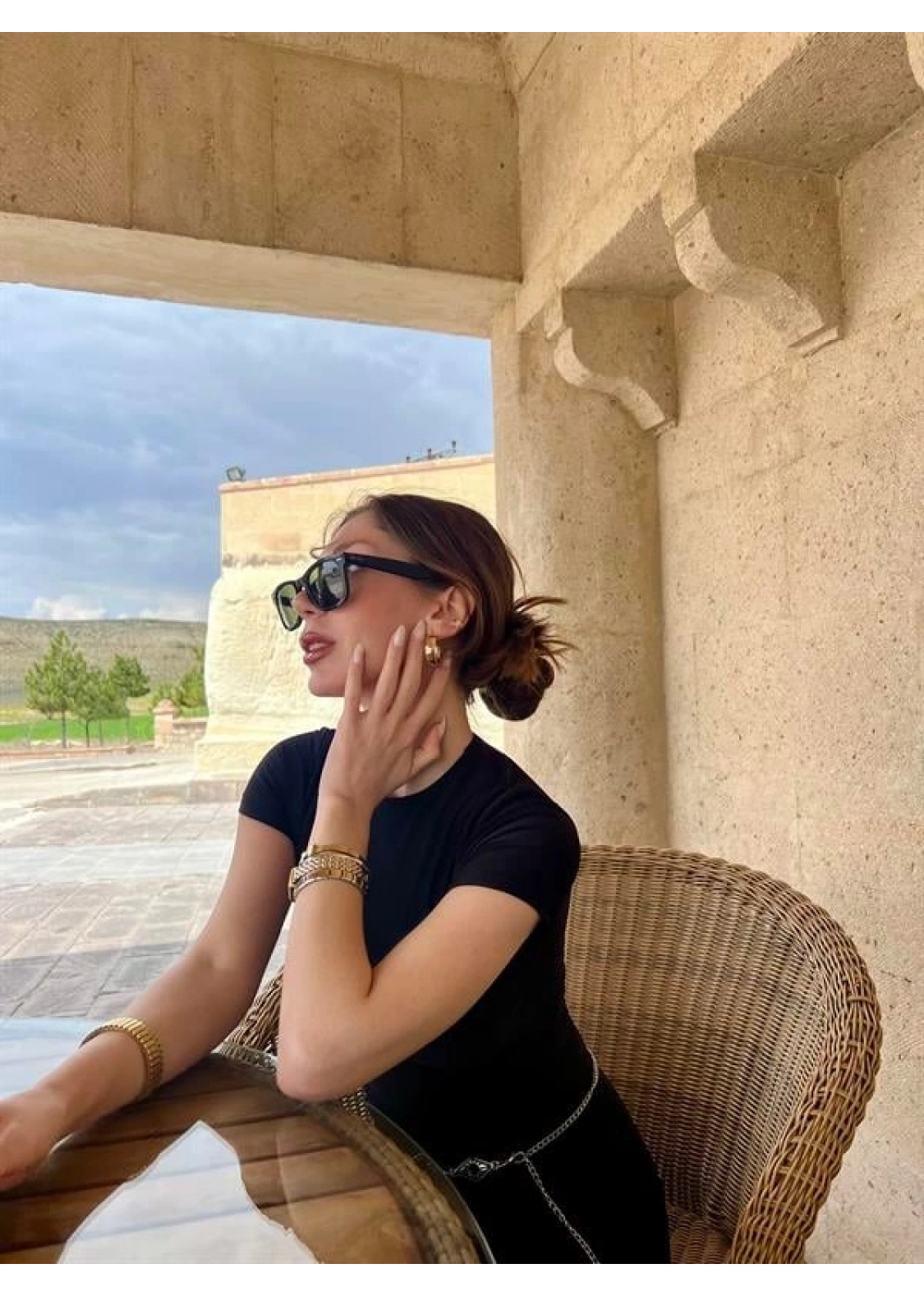 Siyah Geniş Etekli Uzun Basic Elbise