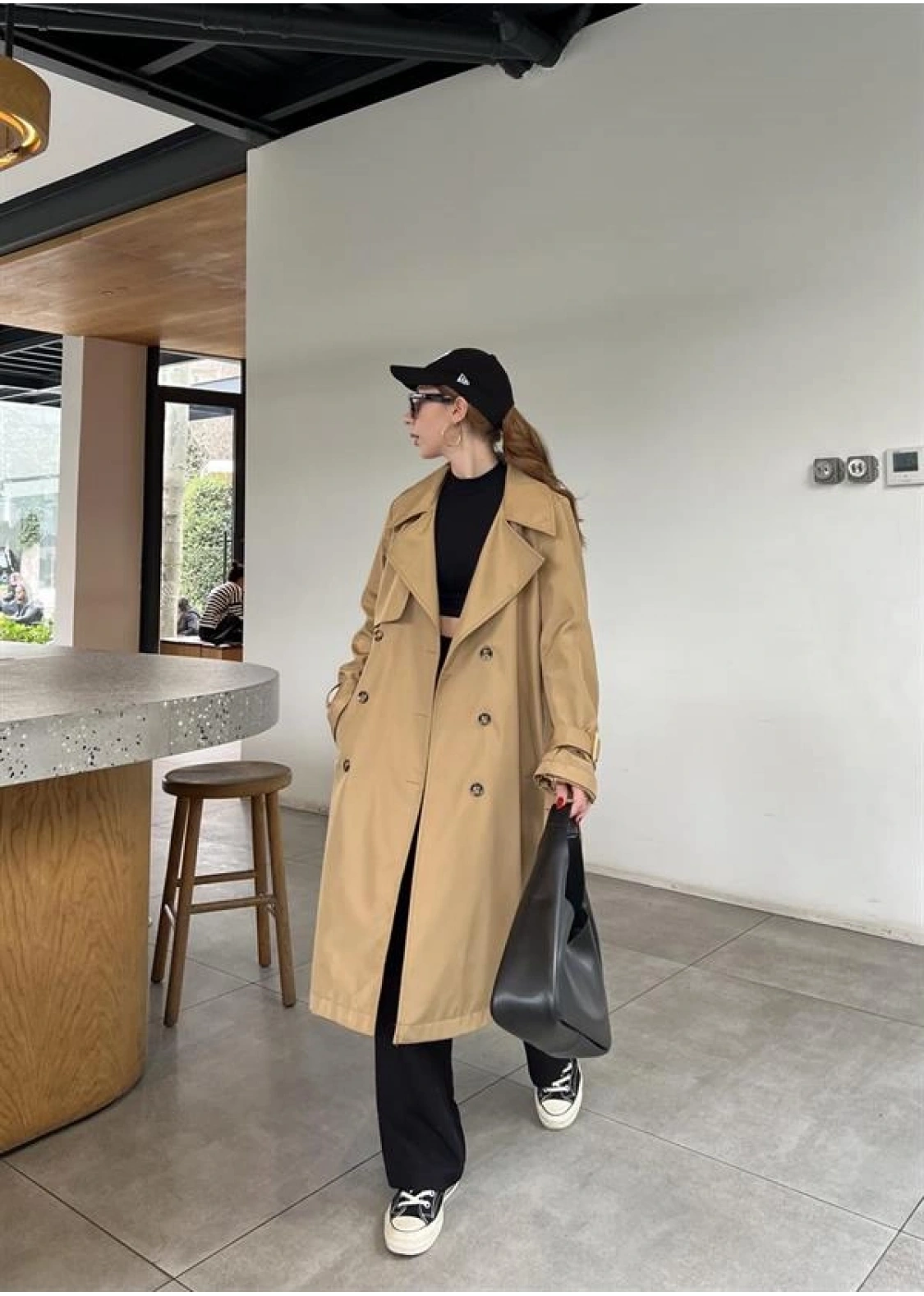 Stradi Model Camel Astarlı Uzun Trençkot