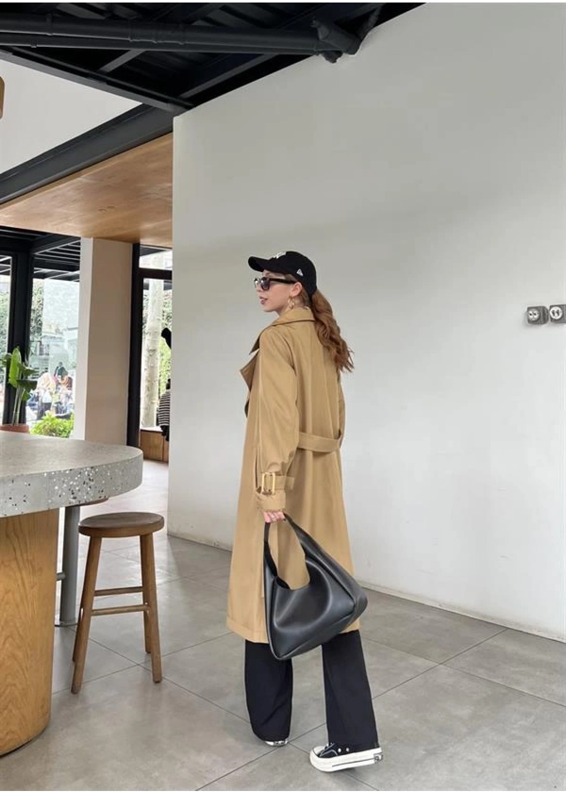 Stradi Model Camel Astarlı Uzun Trençkot