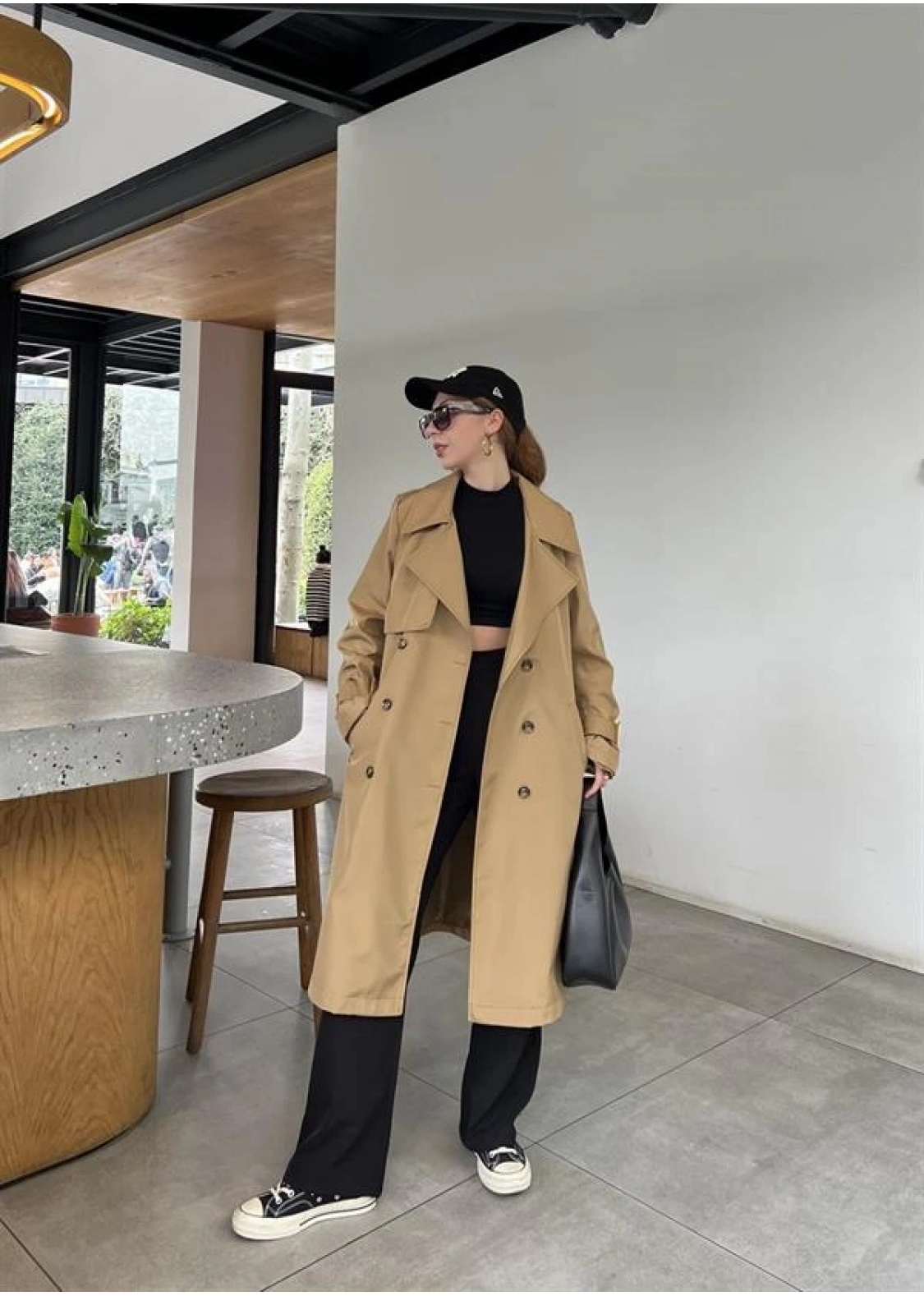 Stradi Model Camel Astarlı Uzun Trençkot