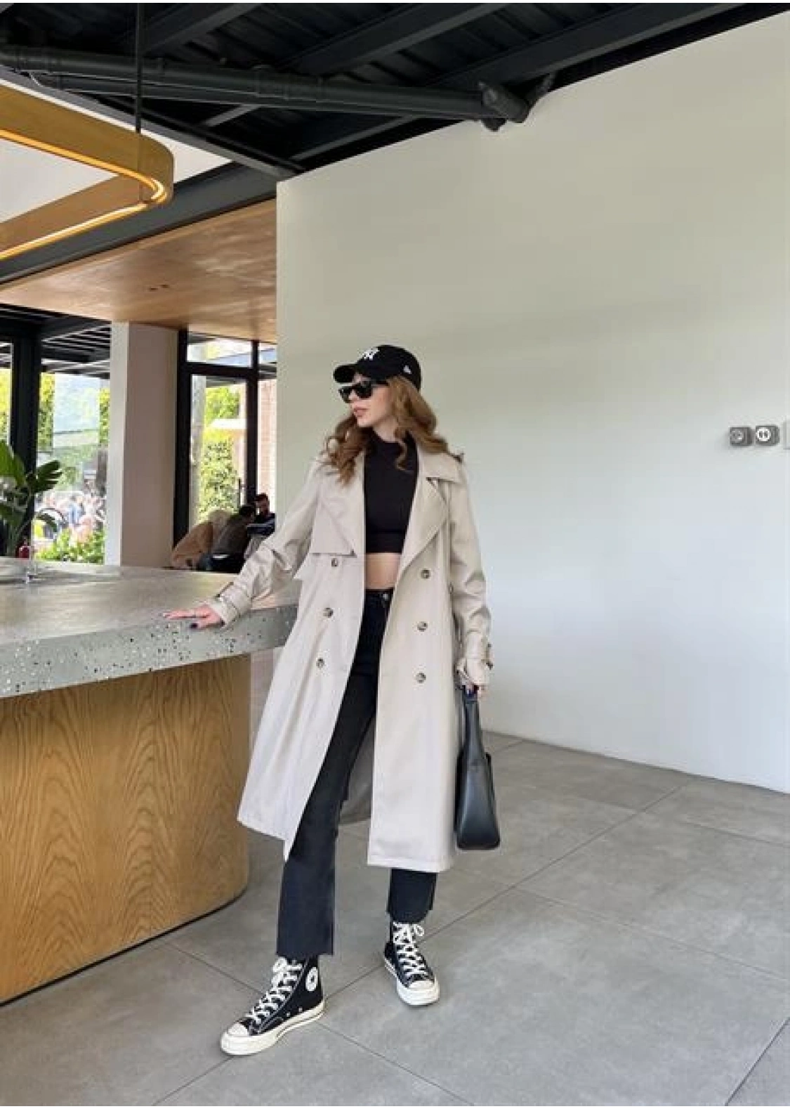 Stradi Model Gri Astarlı Uzun Trençkot