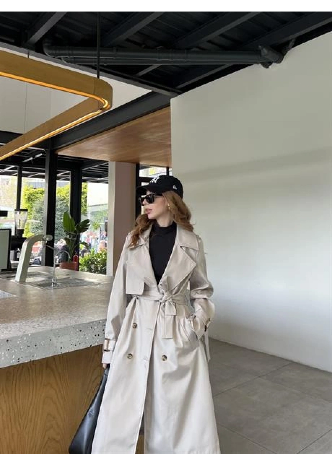 Stradi Model Gri Astarlı Uzun Trençkot