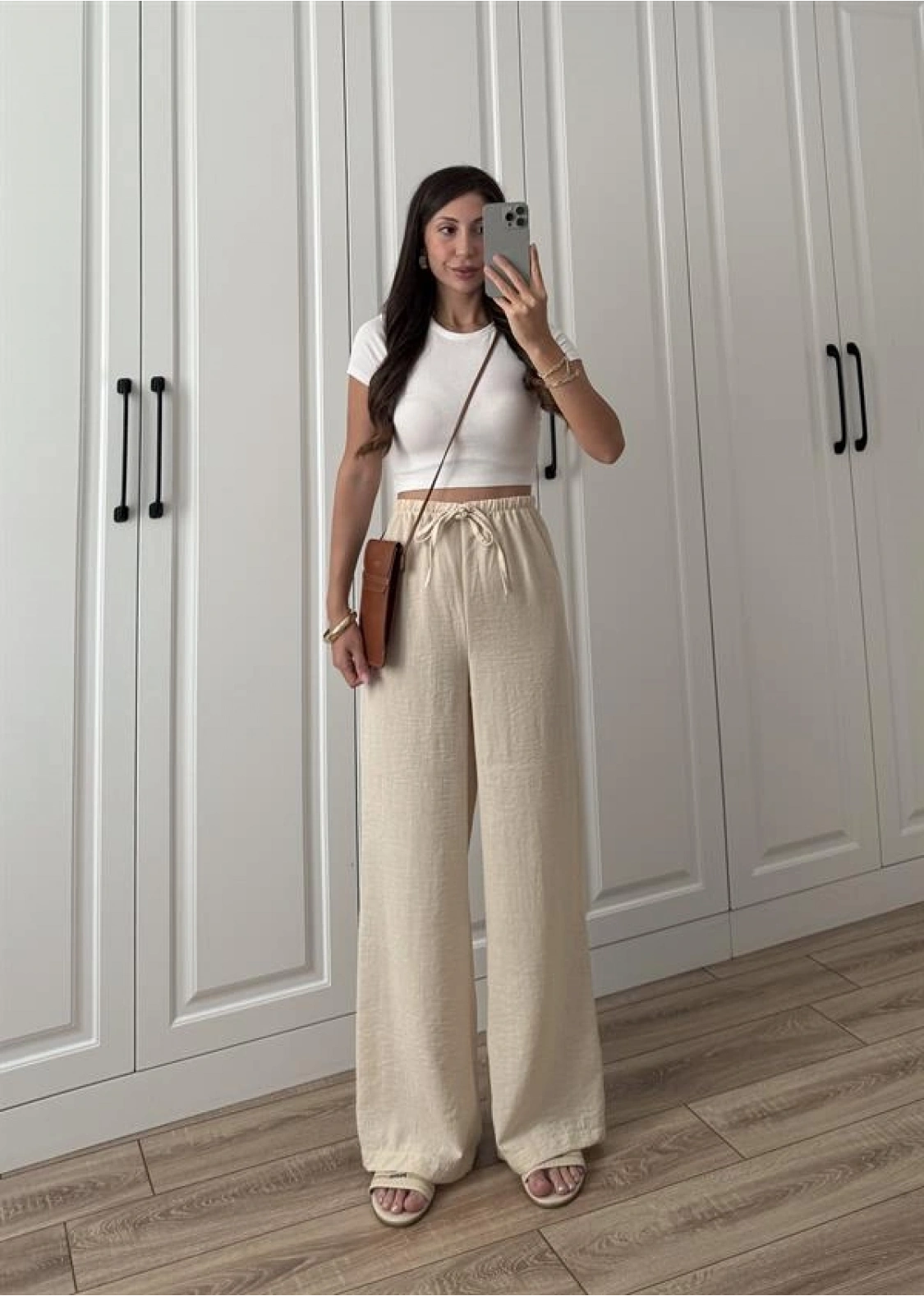 Stradi Model Keten Taş Palazzo Pantolon