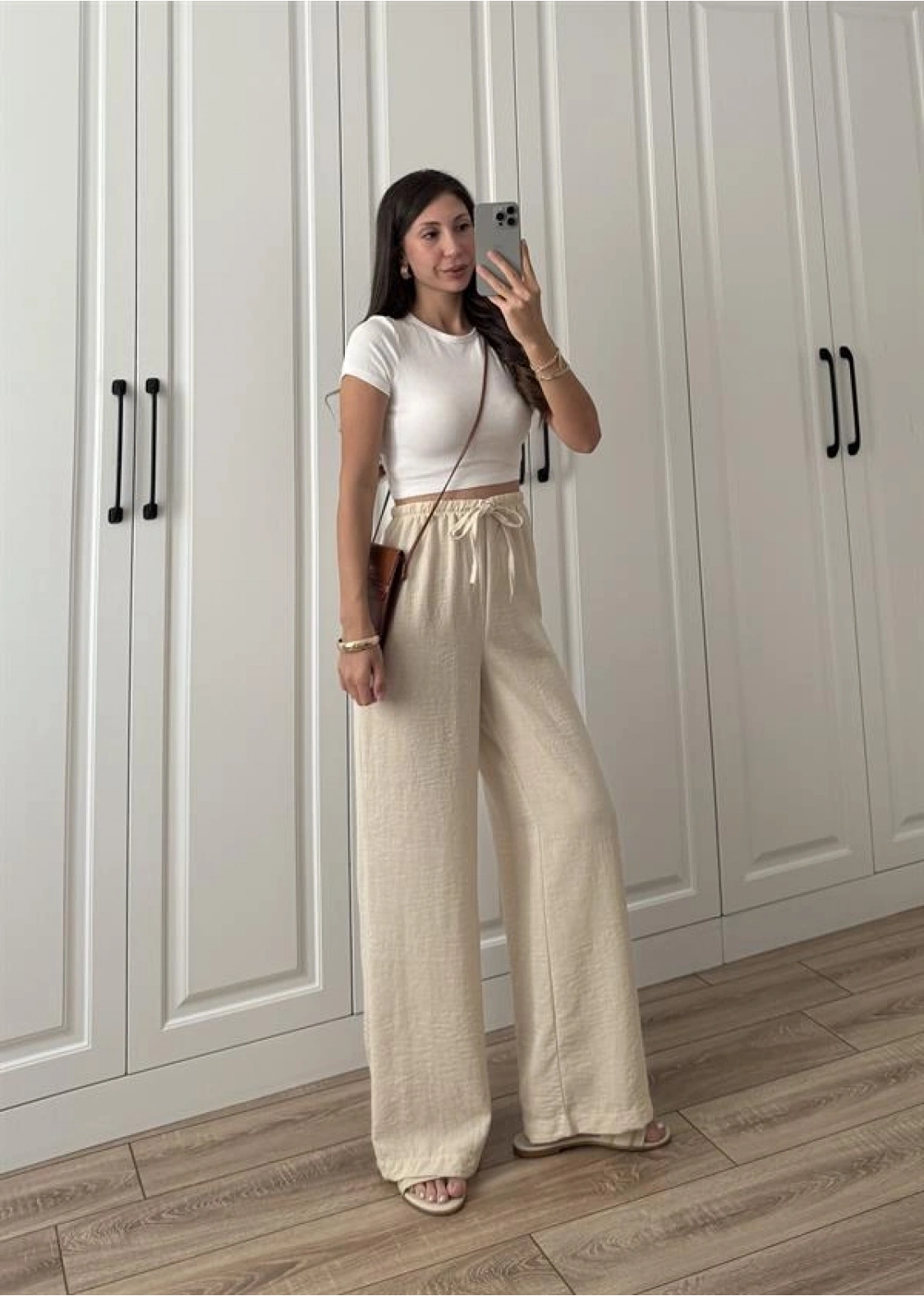 Stradi Model Keten Taş Palazzo Pantolon