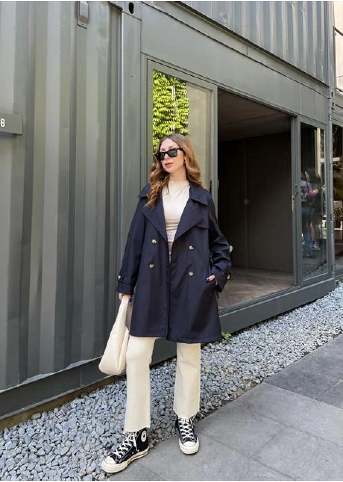 Stradi Model Lacivert Astarlı Trençkot