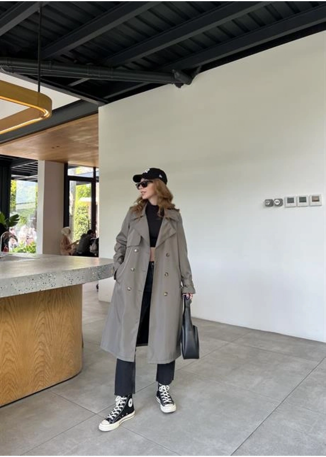 Stradi Model Olive Astarlı Uzun Trençkot