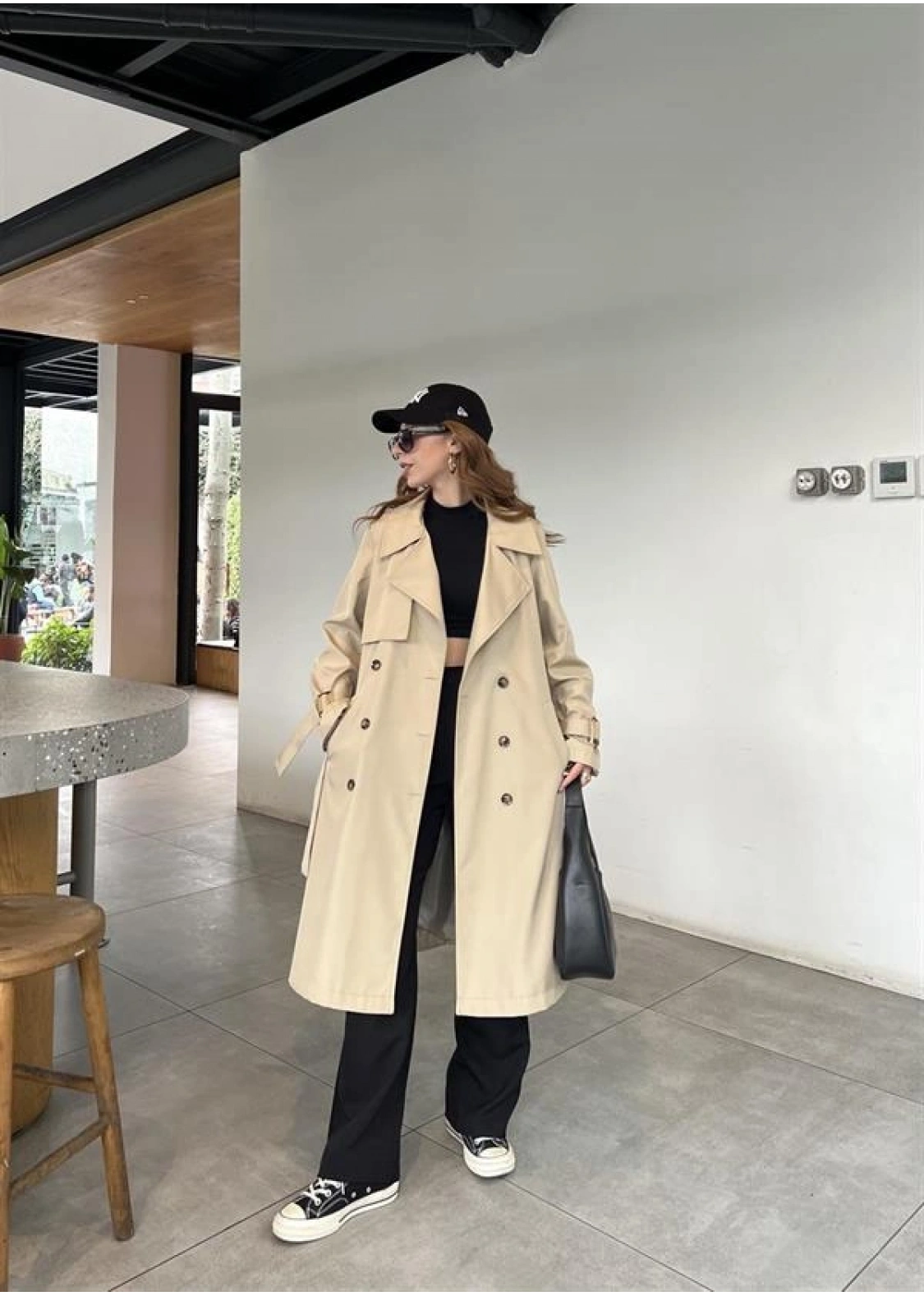 Stradi Model Taş Astarlı Uzun Trençkot