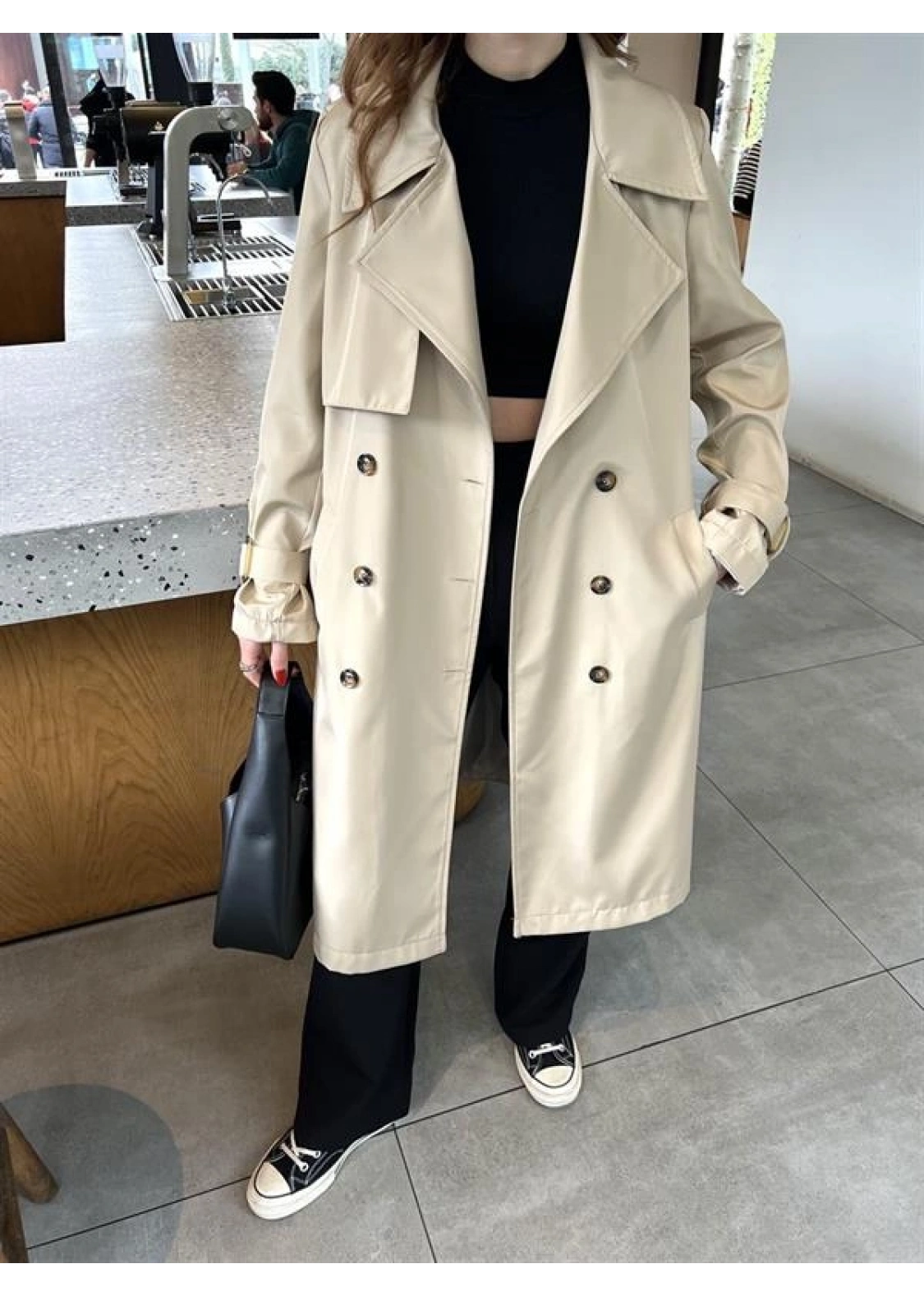 Stradi Model Taş Astarlı Uzun Trençkot