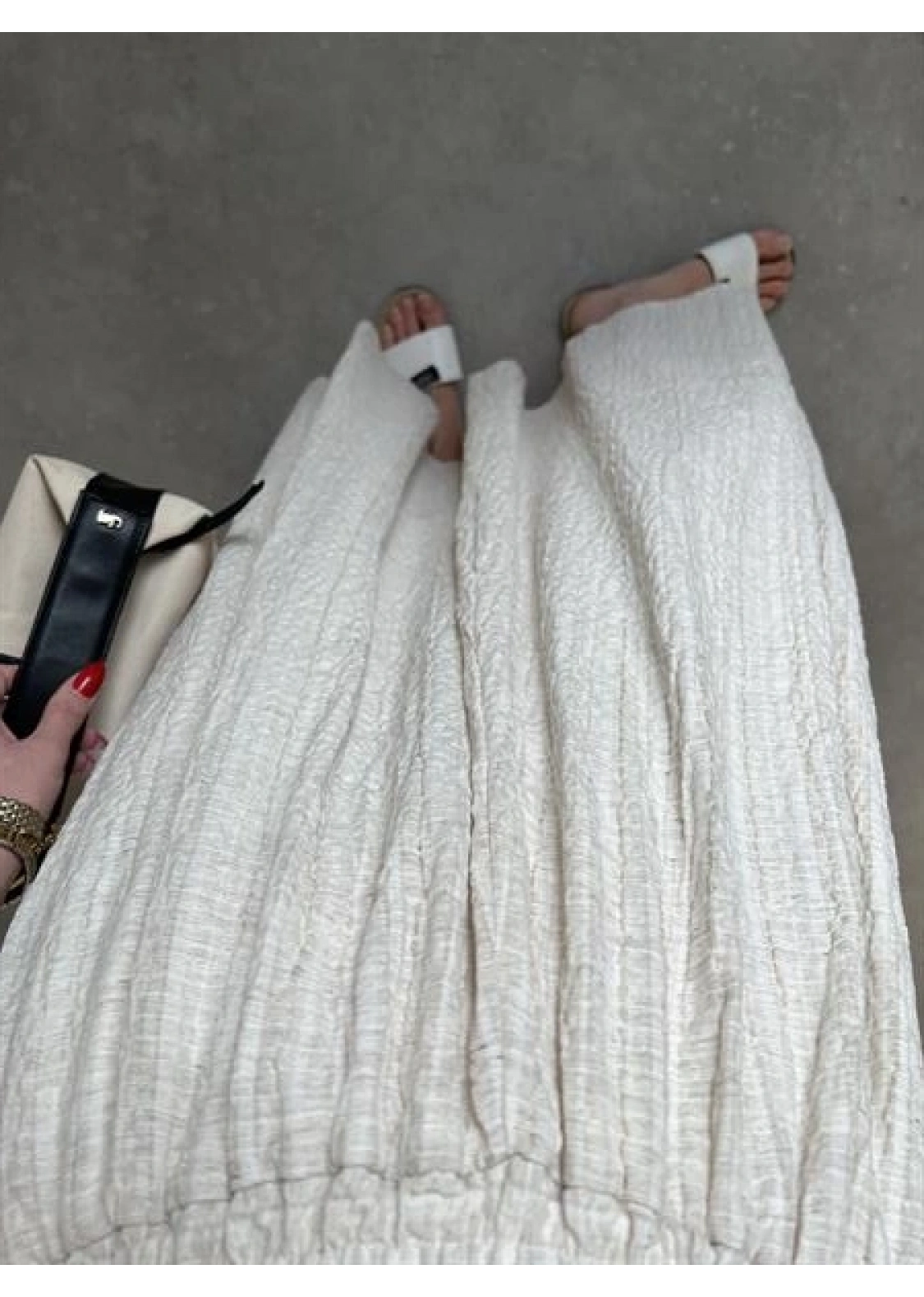 Taş Krinkıl Gofre Astarlı Etek