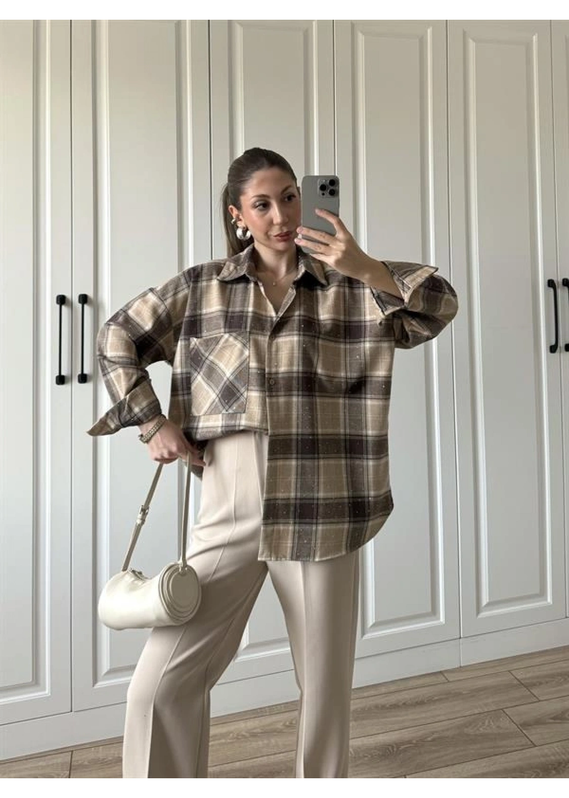 Taşlı Taş Ekose Gömlek