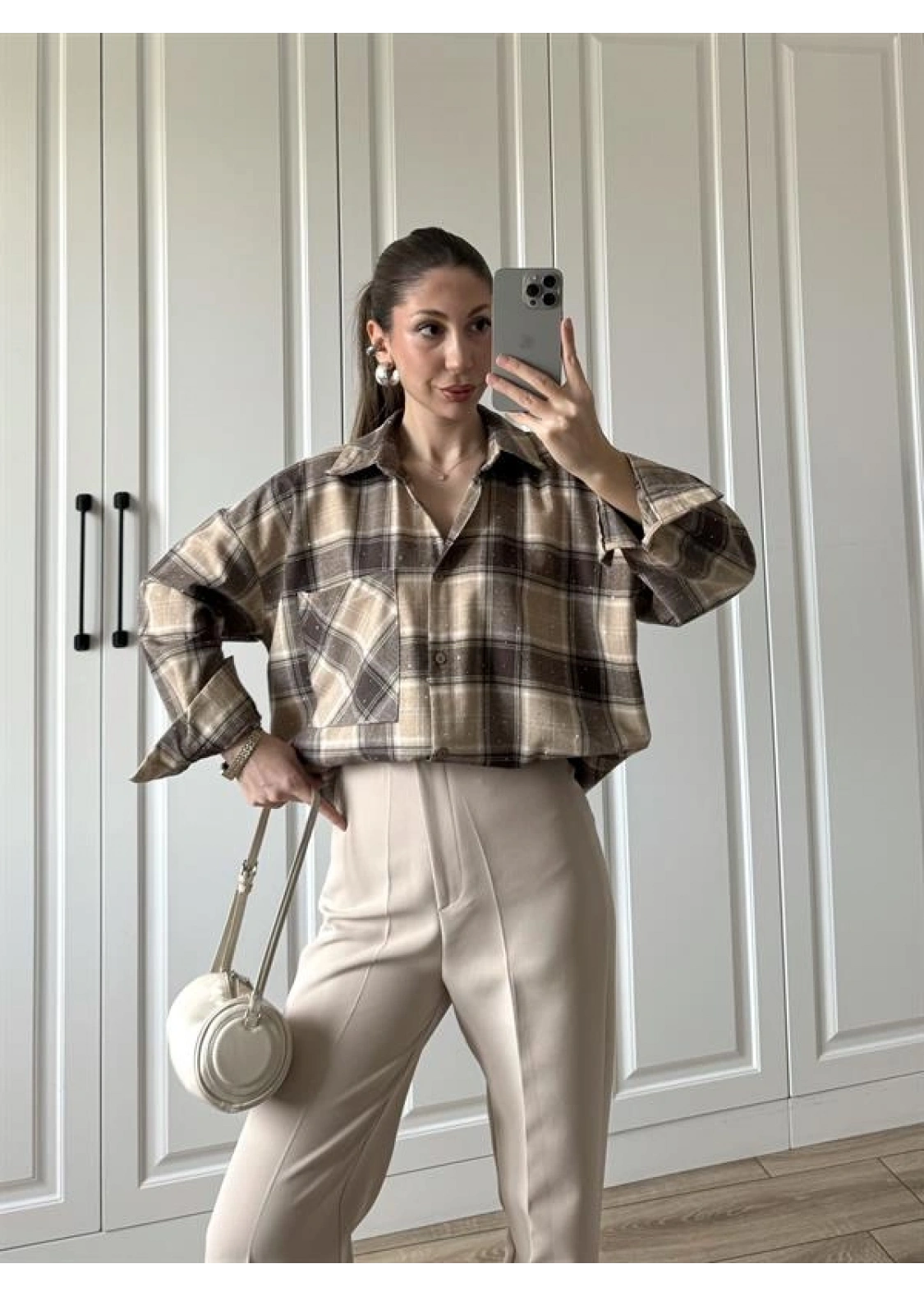 Taşlı Taş Ekose Gömlek