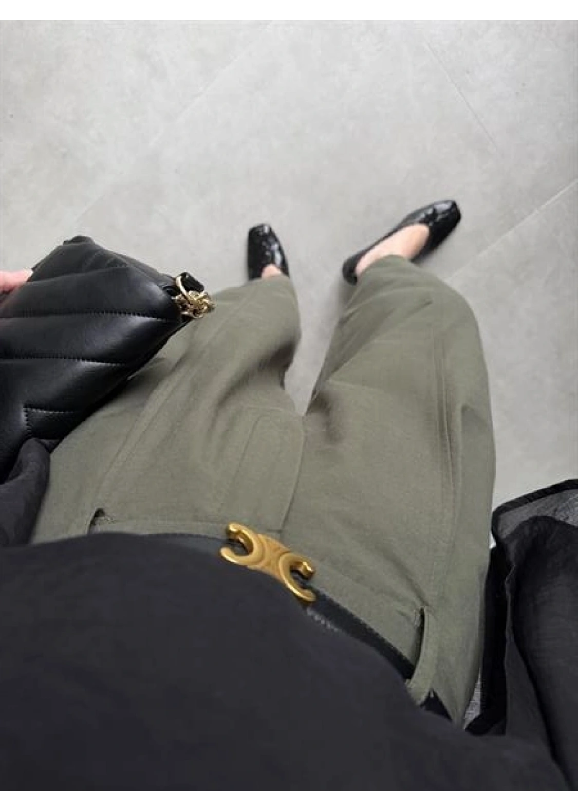 Tek Pileli Haki Şalvar Pantolon