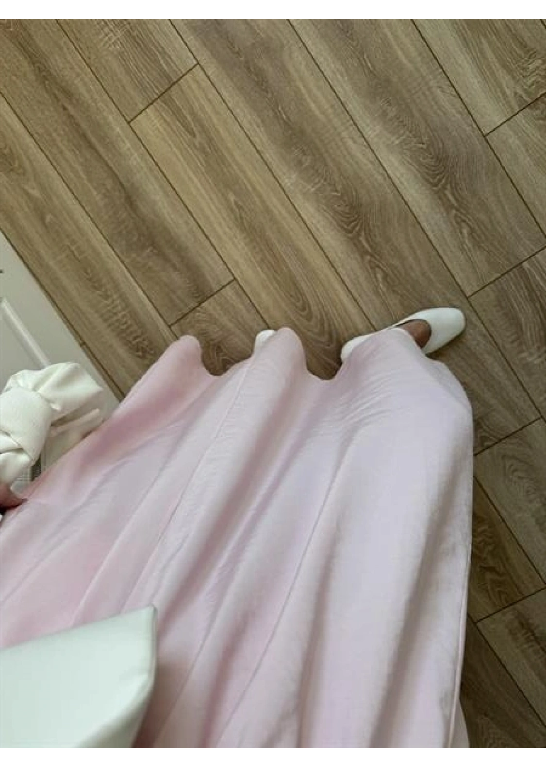 Tensel Beli Lastikli Açık Pembe Etek