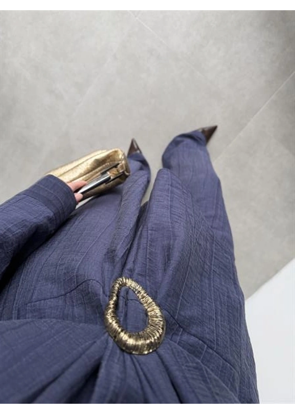 Tokalı İthal Kumaş Lacivert Gömlek Takım