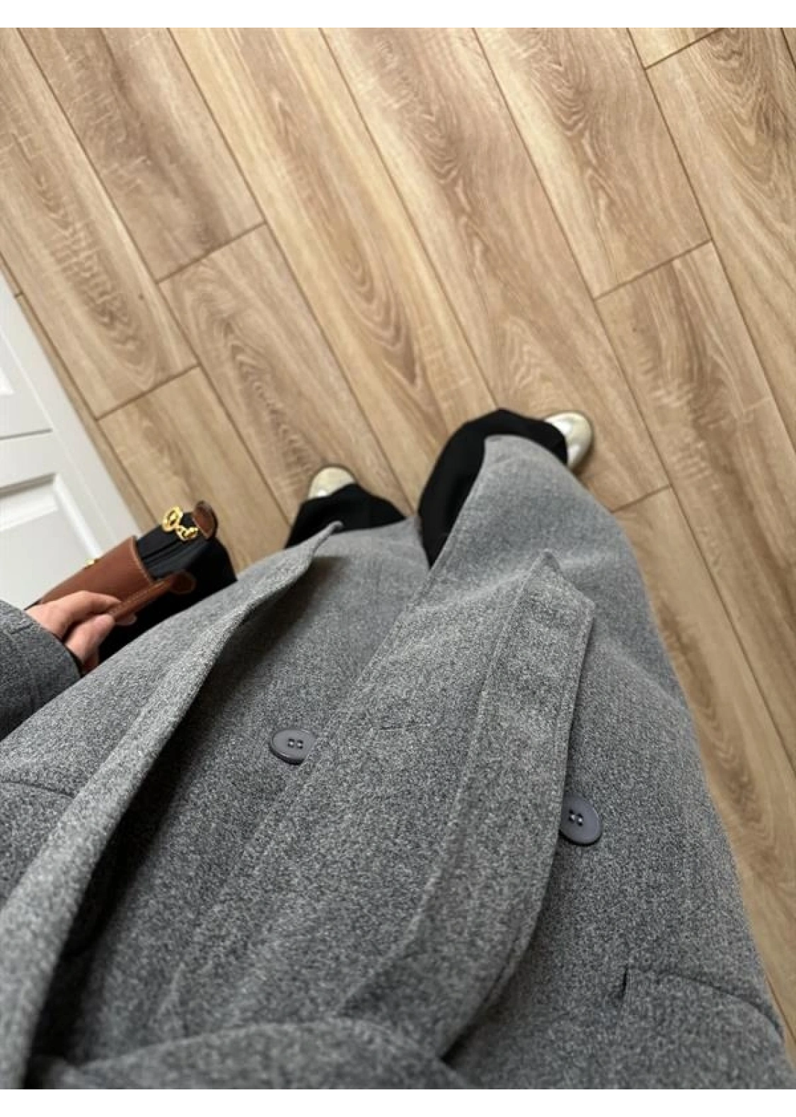 Tokyo Oversize Premium Kuşaklı Antrasit Yün Kaban