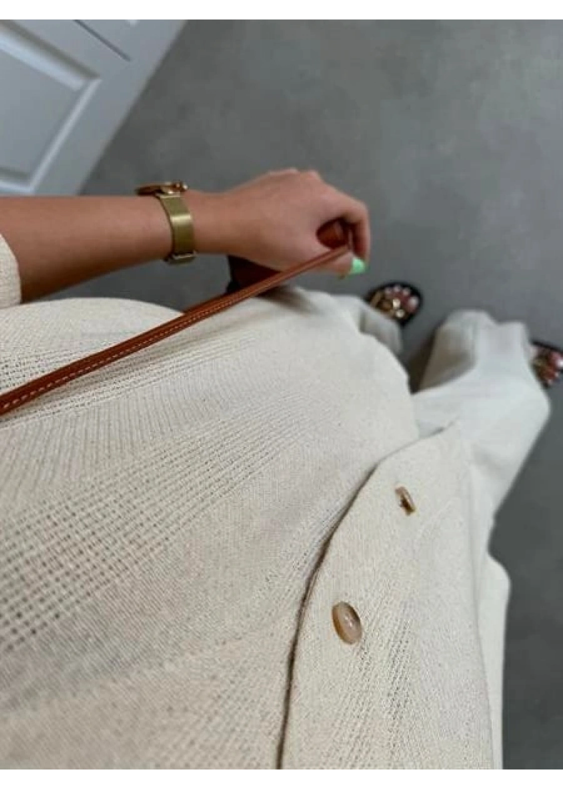 V Yaka Basic Bej Hasır Takım