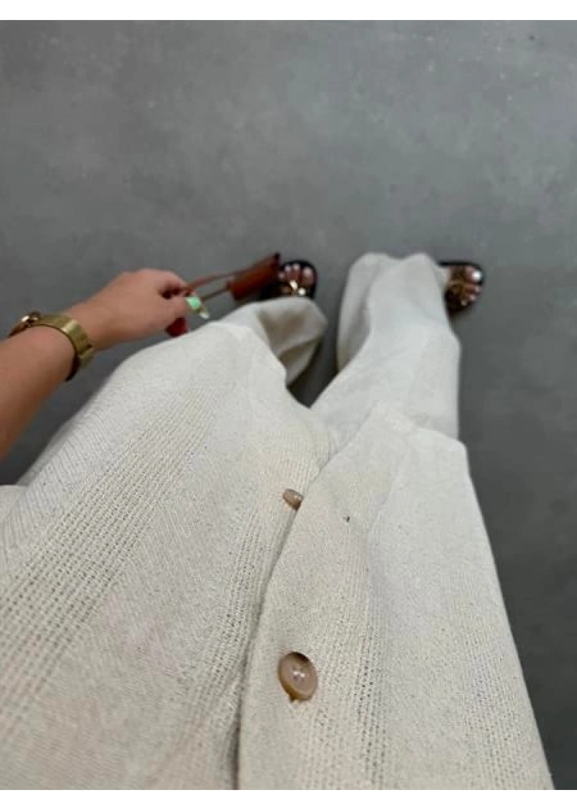 V Yaka Basic Bej Hasır Takım