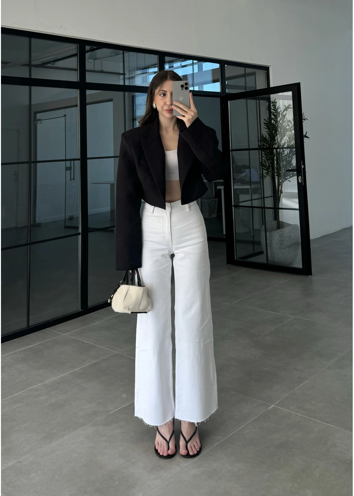 Vatkalı Astarlı Siyah Crop Ceket