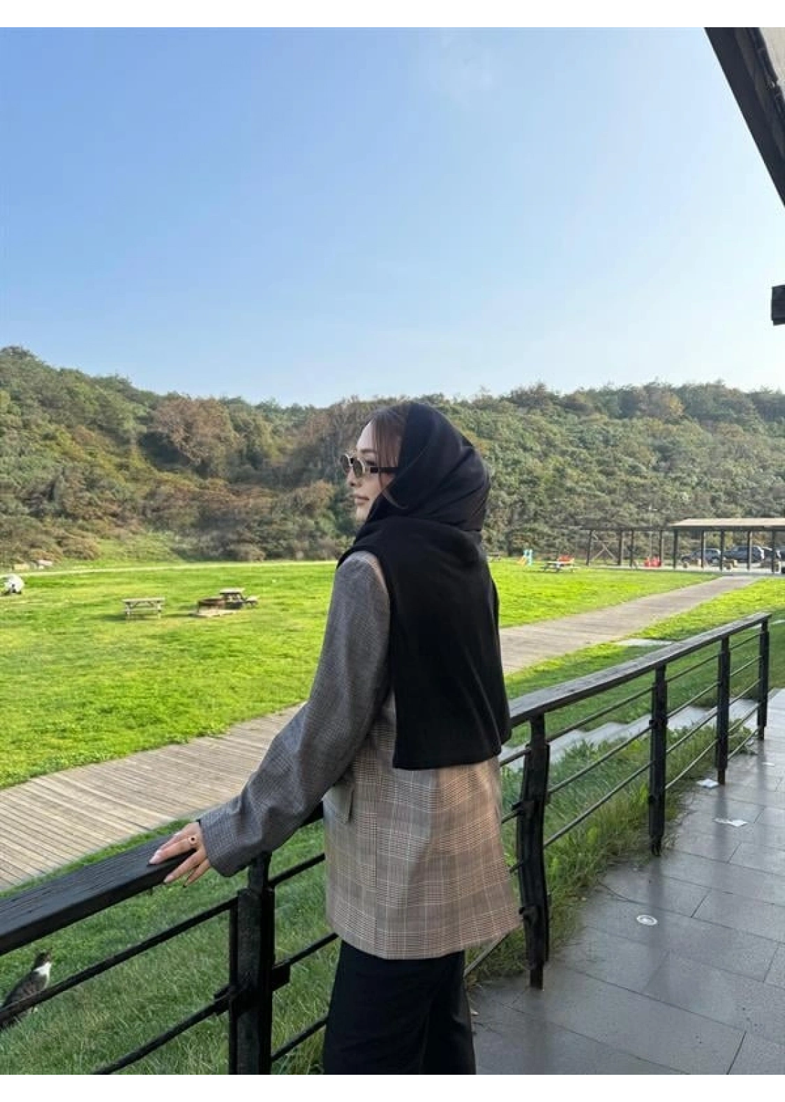 Vintage Kahve Astarlı Oversize Blazer Ceket