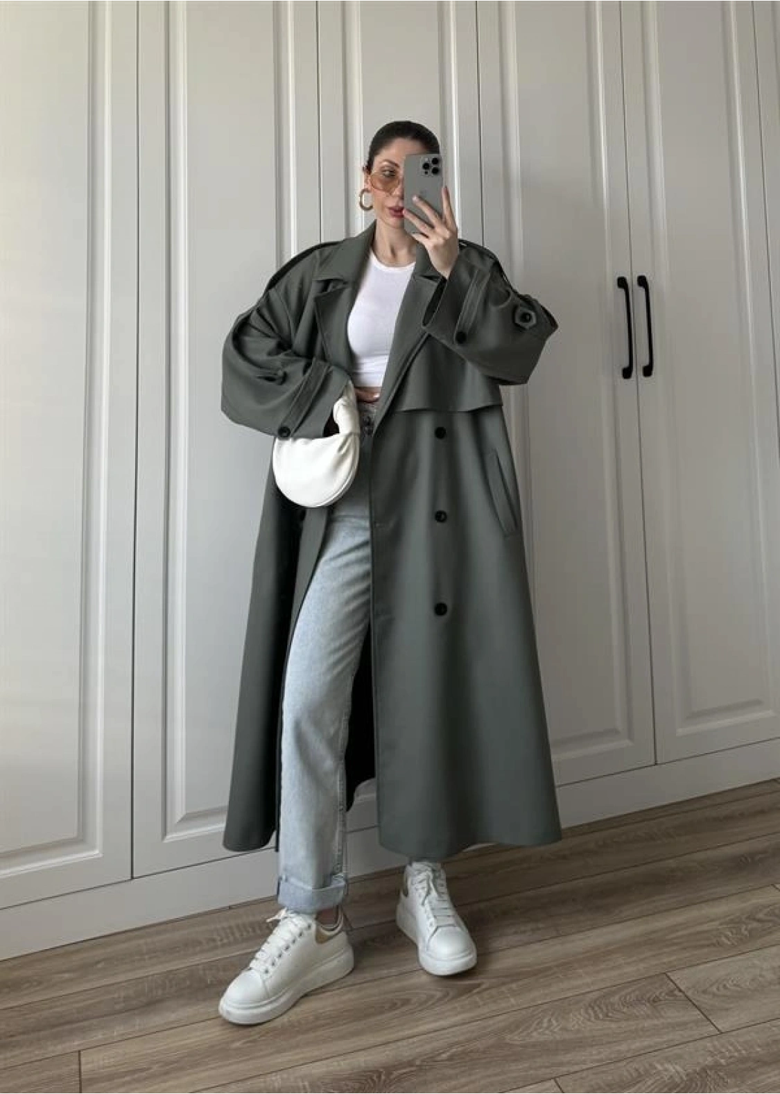 Voi Premium Yüksek Kalite Astarlı Haki Trençkot