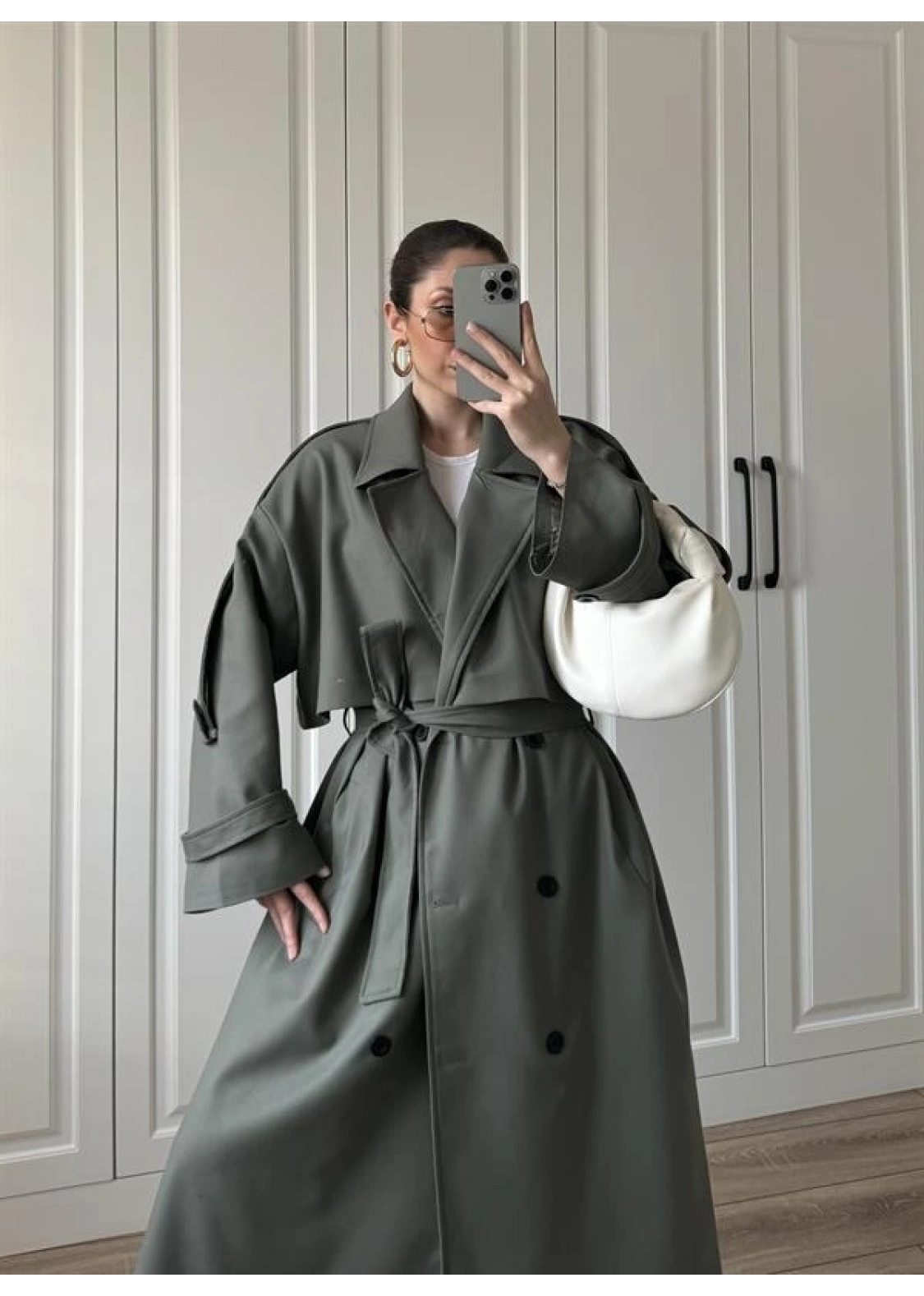 Voi Premium Yüksek Kalite Astarlı Haki Trençkot