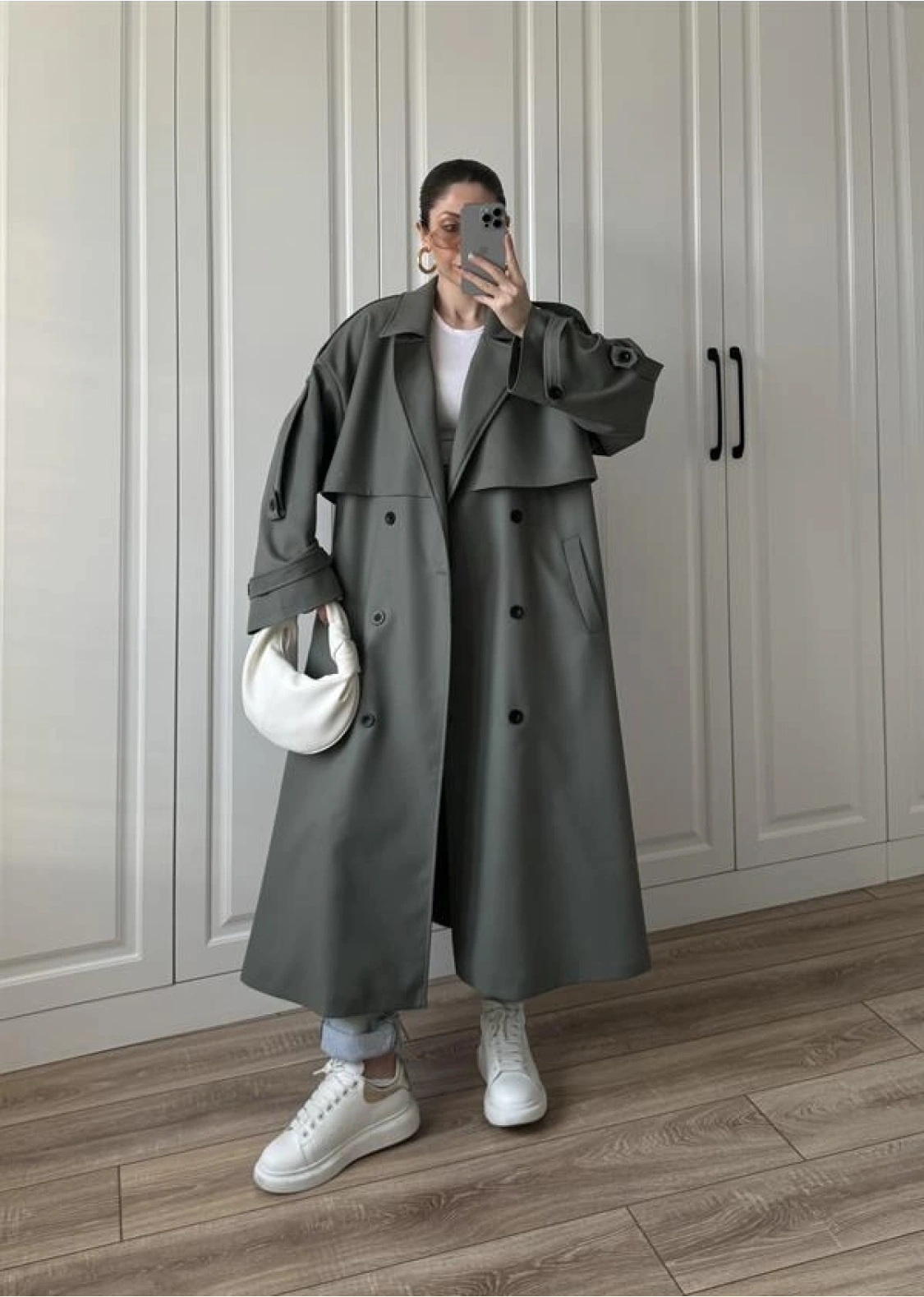 Voi Premium Yüksek Kalite Astarlı Haki Trençkot