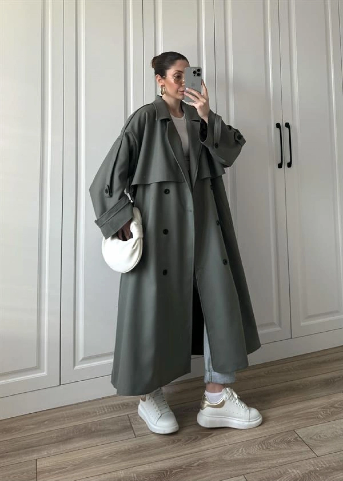 Voi Premium Yüksek Kalite Astarlı Haki Trençkot