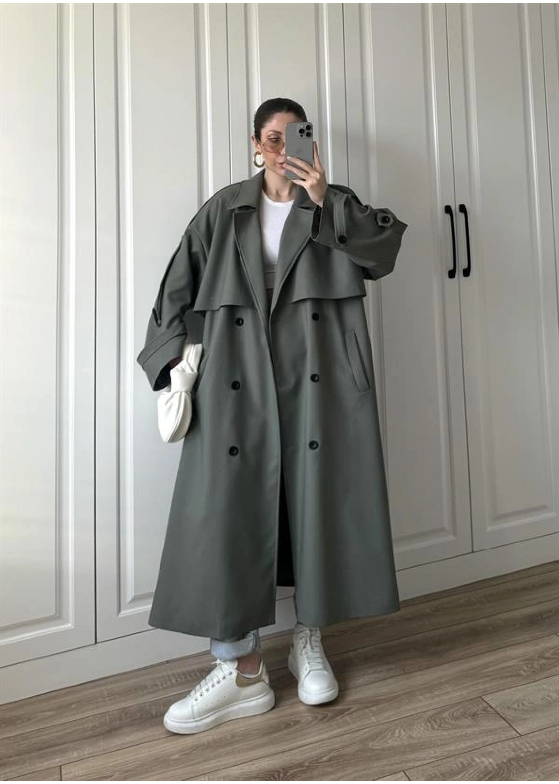 Voi Premium Yüksek Kalite Astarlı Haki Trençkot