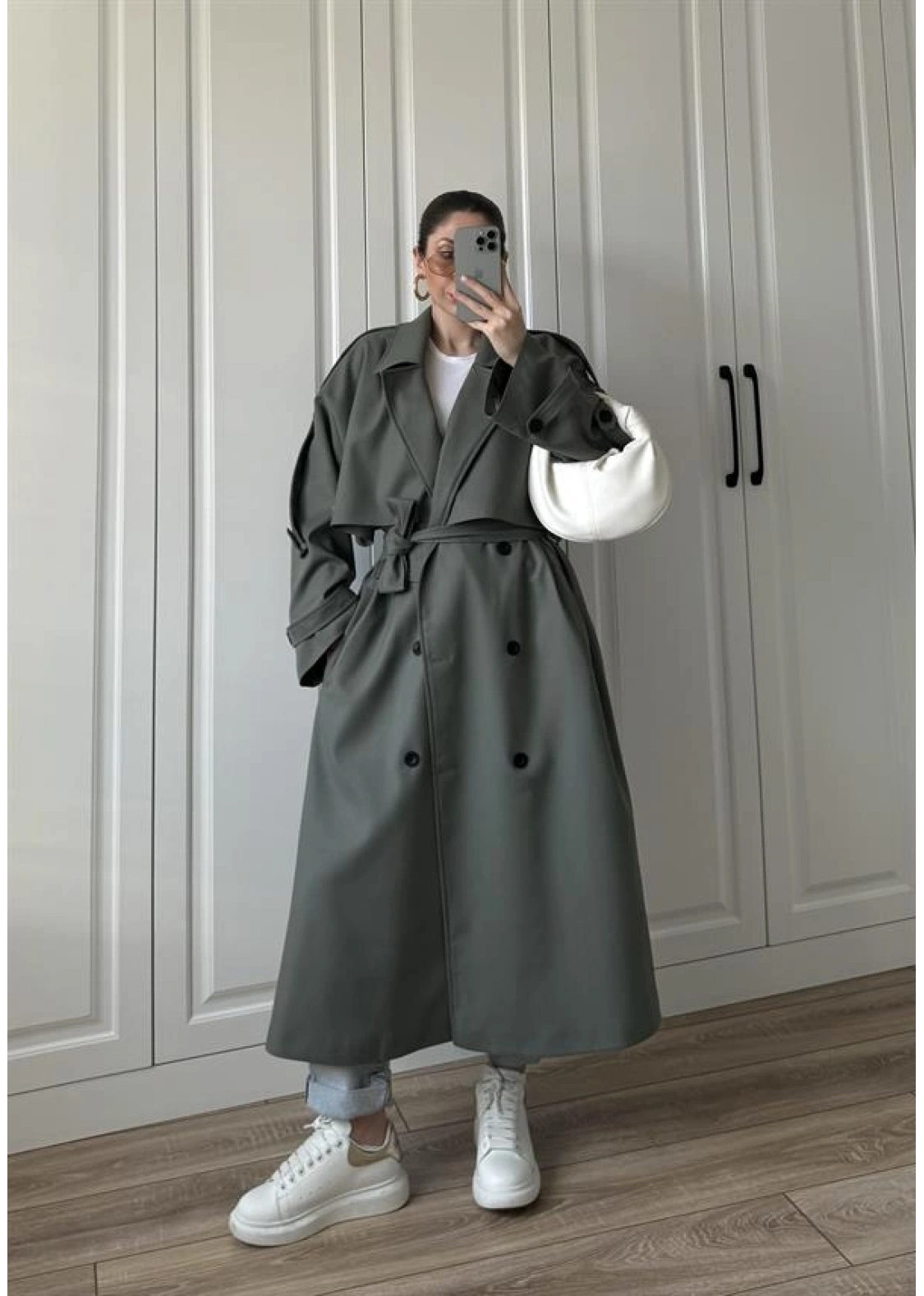 Voi Premium Yüksek Kalite Astarlı Haki Trençkot