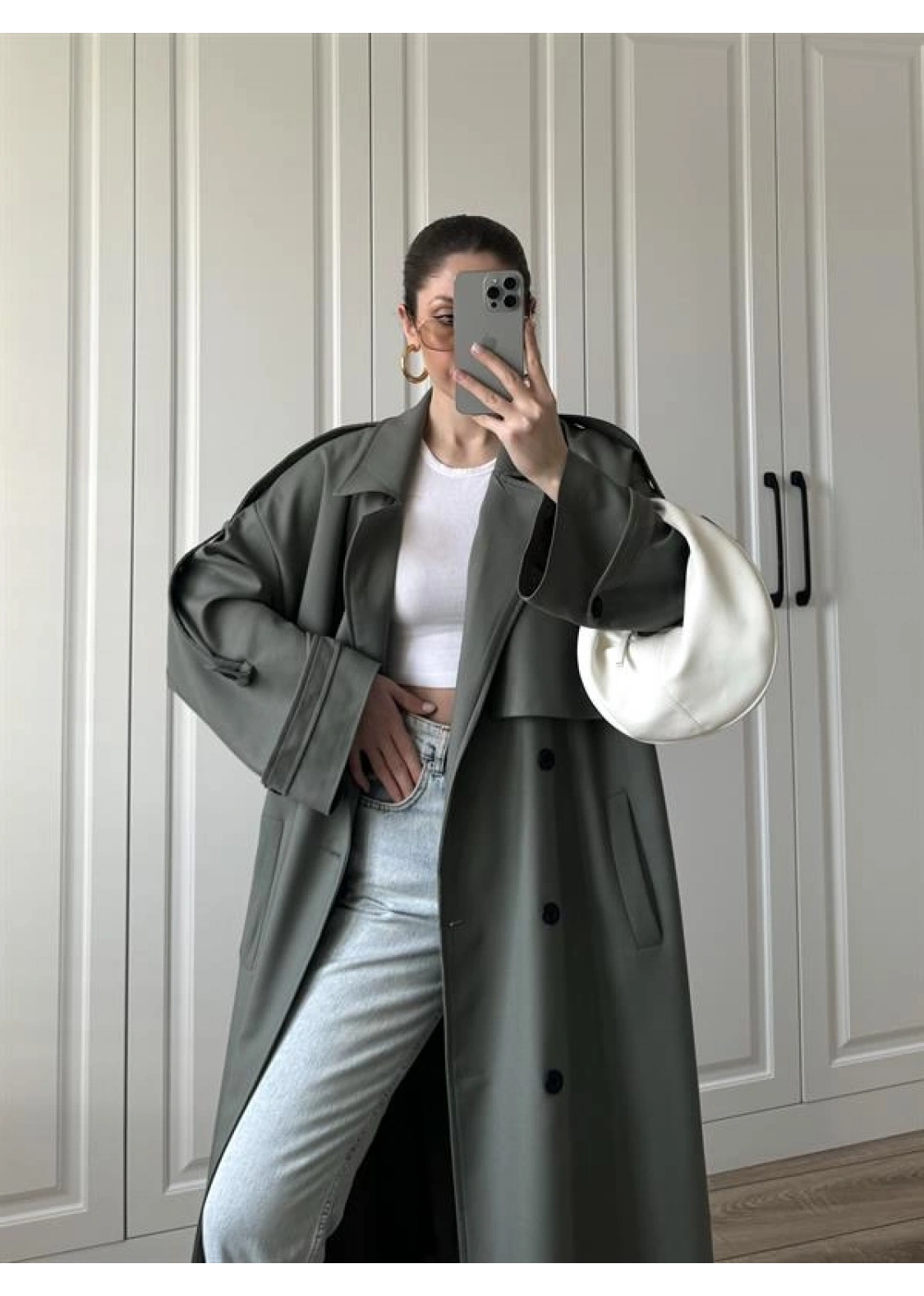 Voi Premium Yüksek Kalite Astarlı Haki Trençkot