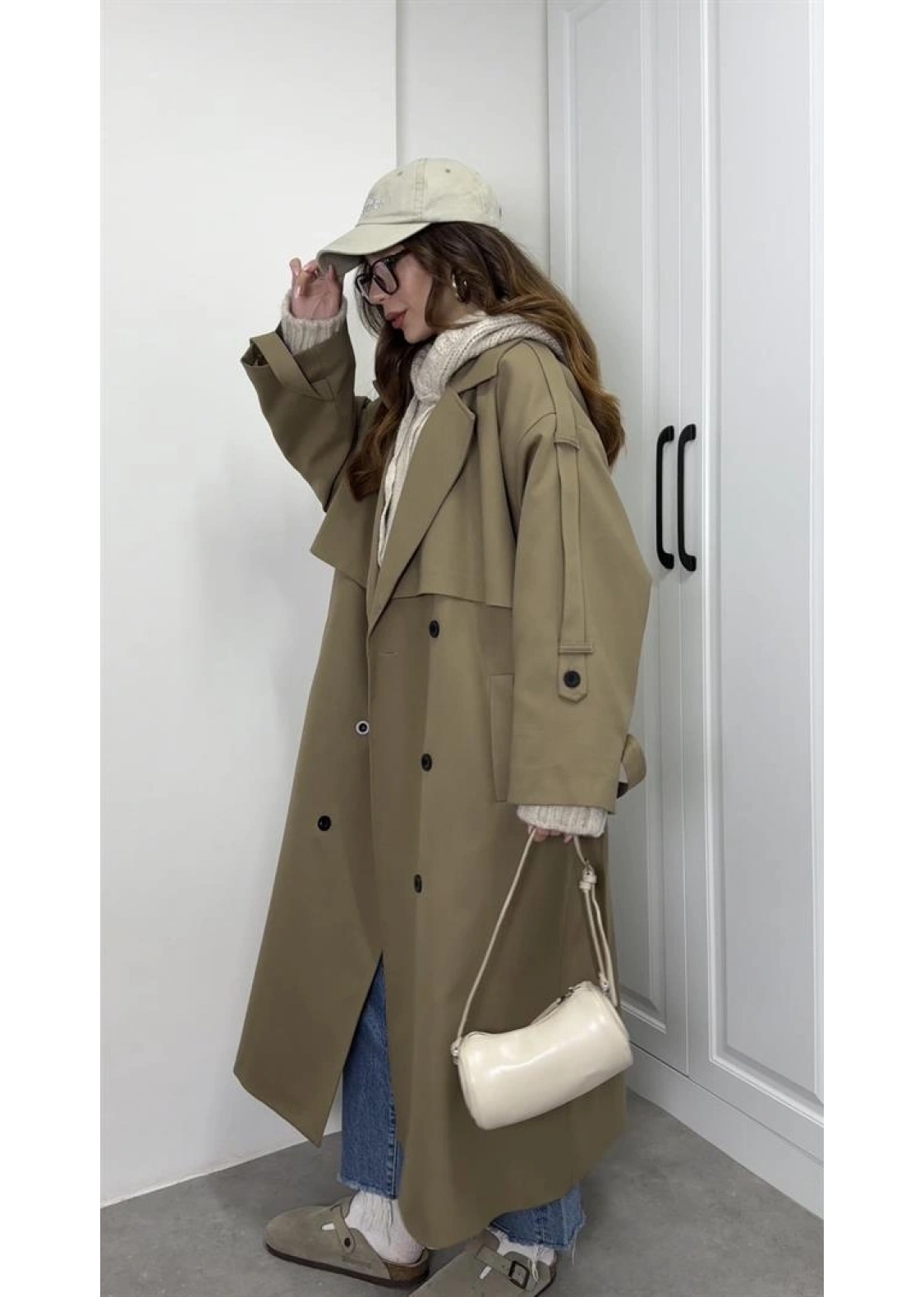 Voi Premium Yüksek Kalite Astarlı Karamel Trençkot