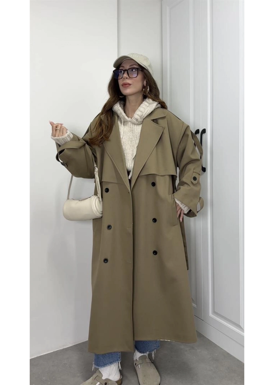 Voi Premium Yüksek Kalite Astarlı Karamel Trençkot