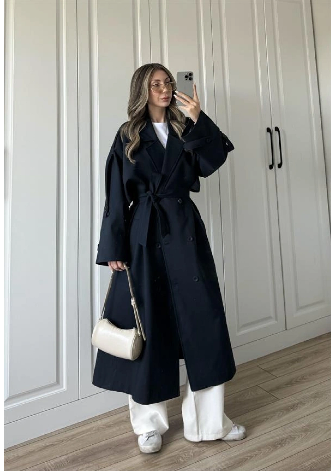 Voi Premium Yüksek Kalite Astarlı Lacivert Trençkot