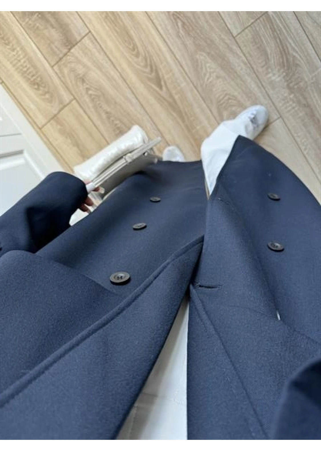 Voi Premium Yüksek Kalite Astarlı Lacivert Trençkot