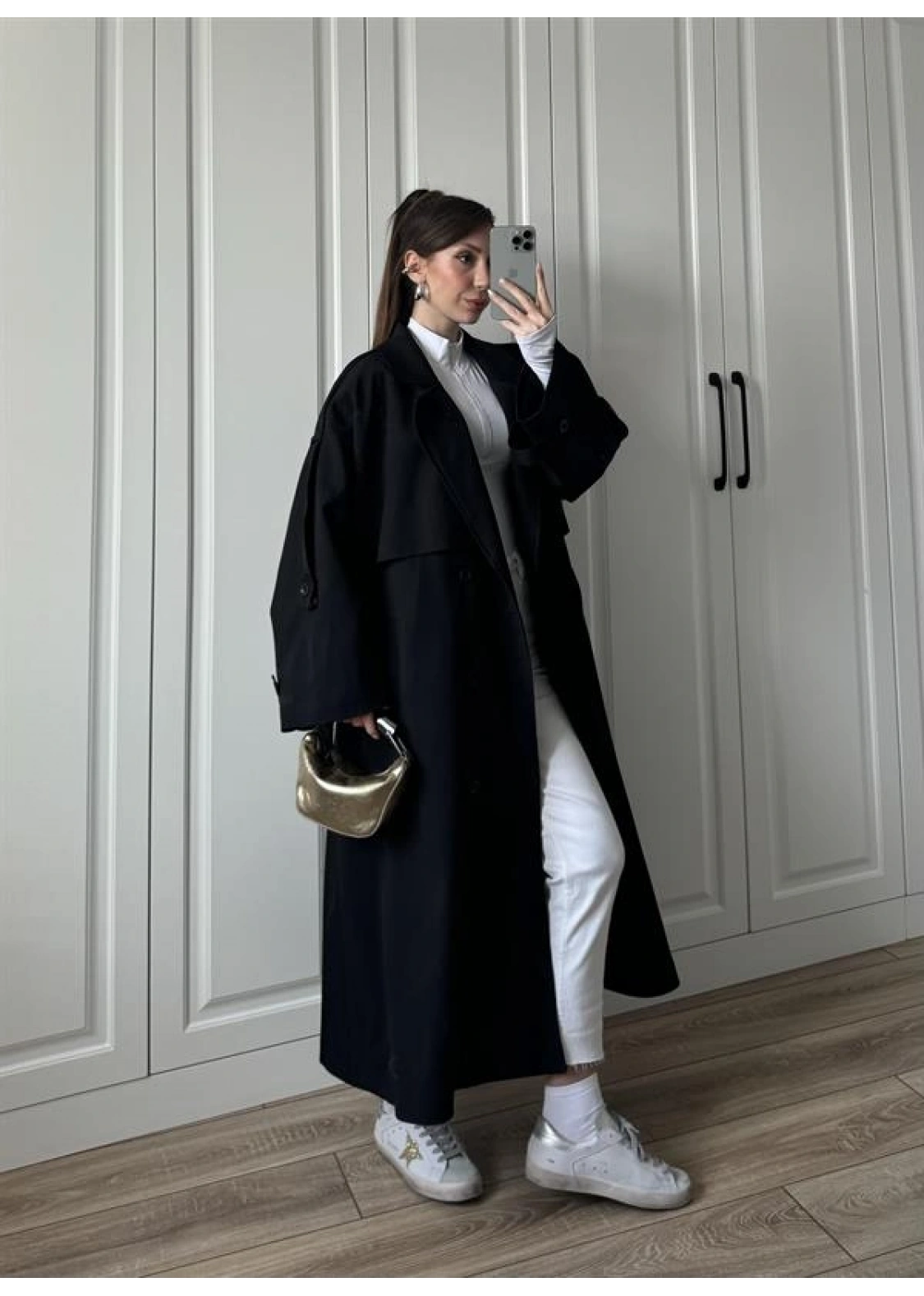 Voi Premium Yüksek Kalite Astarlı Siyah Trençkot