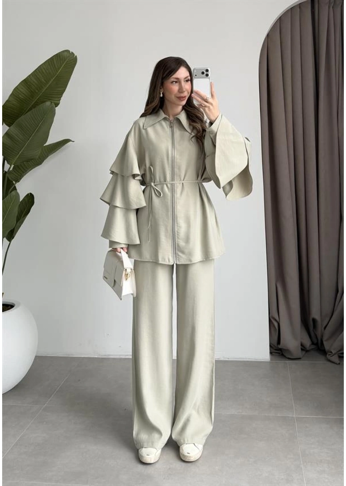 Volan Kol Detaylı Mint Takım