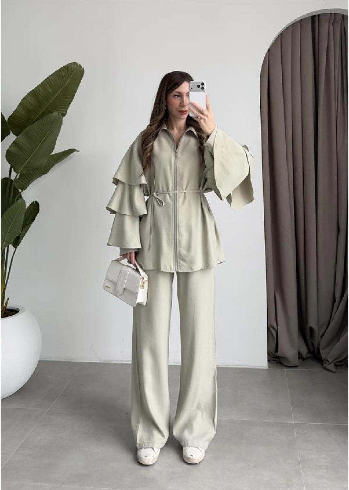 Volan Kol Detaylı Mint Takım