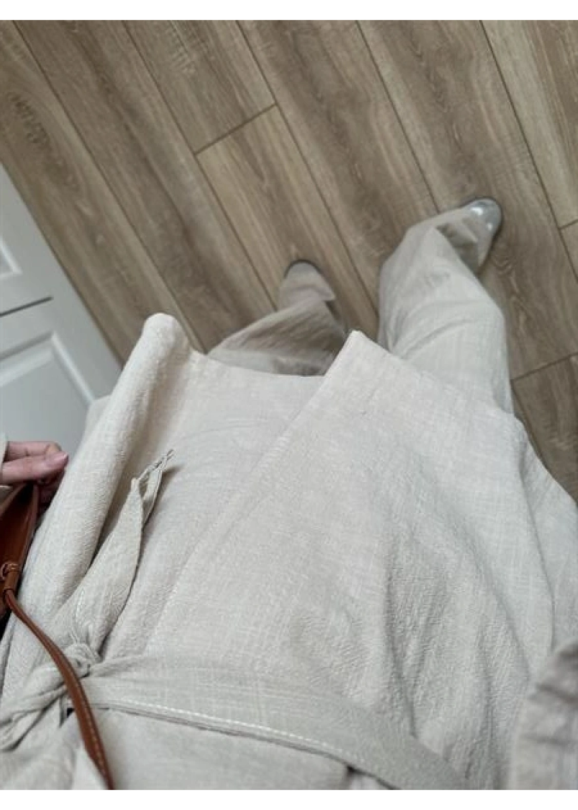 Vool Ham Keten Bej Kimono Takım
