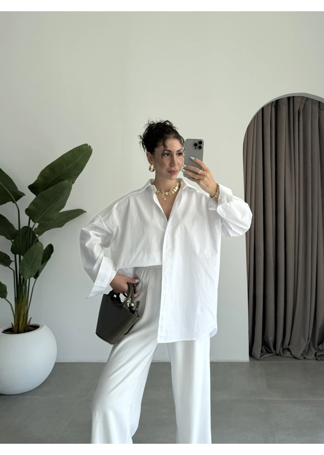 Yale Oversize Poplin Beyaz Gömlek
