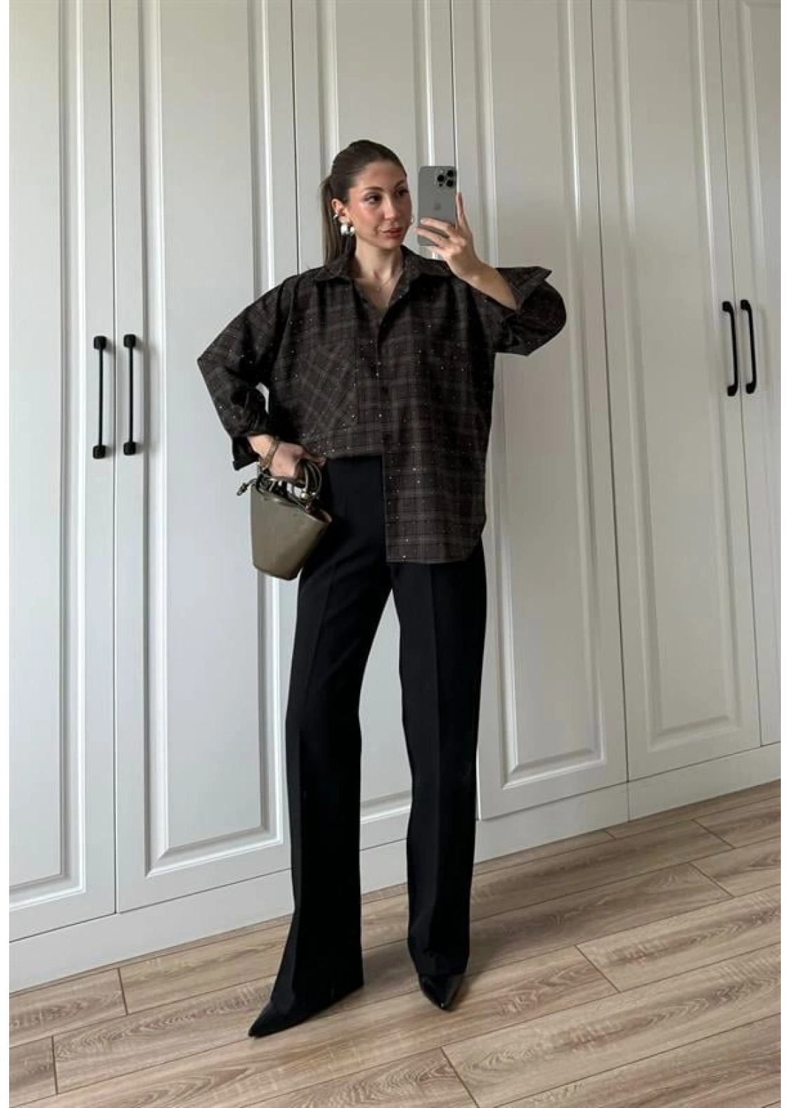 Yüksekbel Palazzo Siyah Kumaş Pantolon